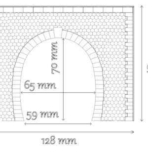 Entrée de tunnel simple voie pierres hexagonales mince